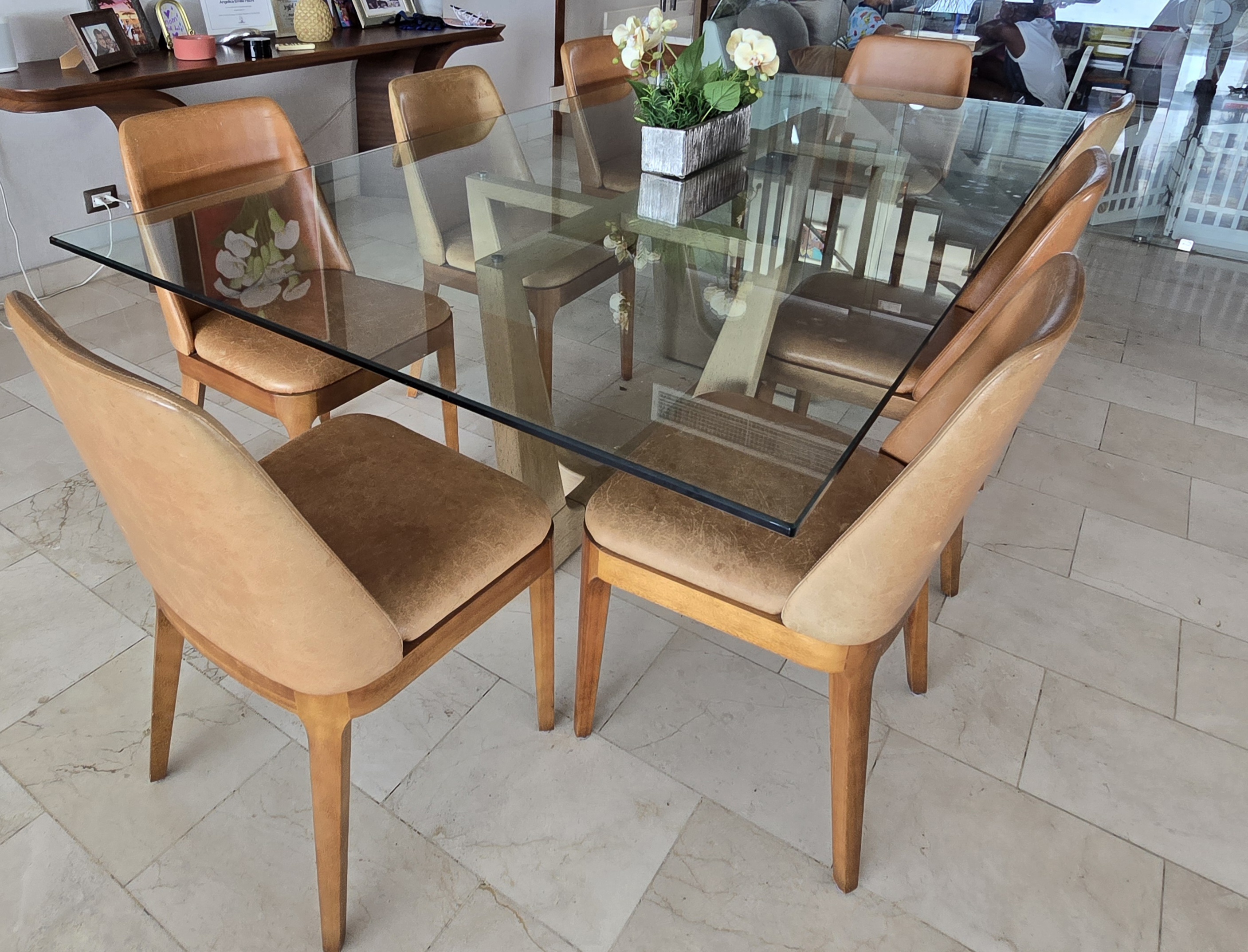 muebles y colchones - Mesa con tope de vidrio 4