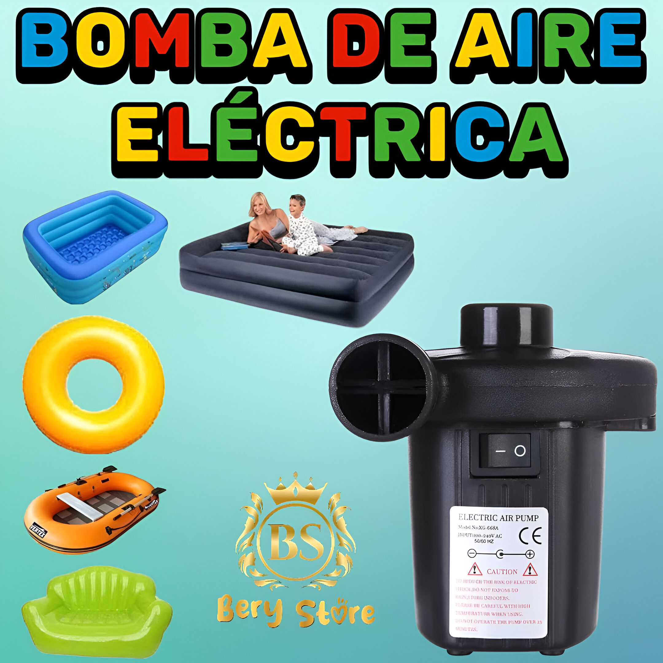 decoración y accesorios - 🎀 Bomba De Aire Eléctrica Para Colchón Inflable 3