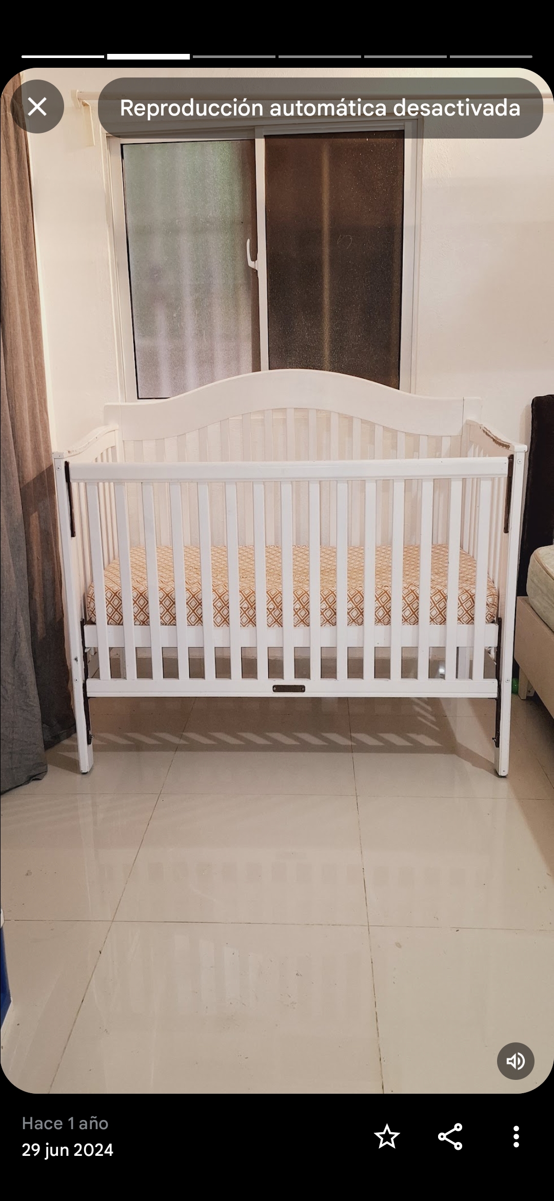 muebles - Vendo Cuna de Bebe color blanca *usada