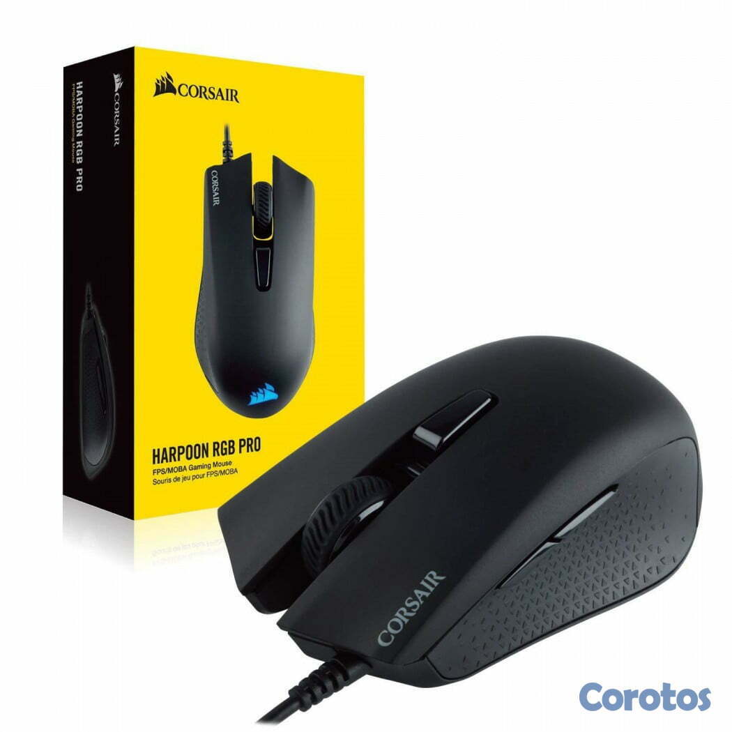 computadoras y laptops - MOUSE CORSAIR HARPOON PRO GAMING, OPTICO USB, 6 BOTONES PROGRAMABLE