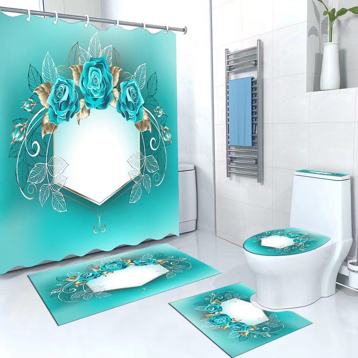 decoración y accesorios - alfombras de baño 5 piezas  7