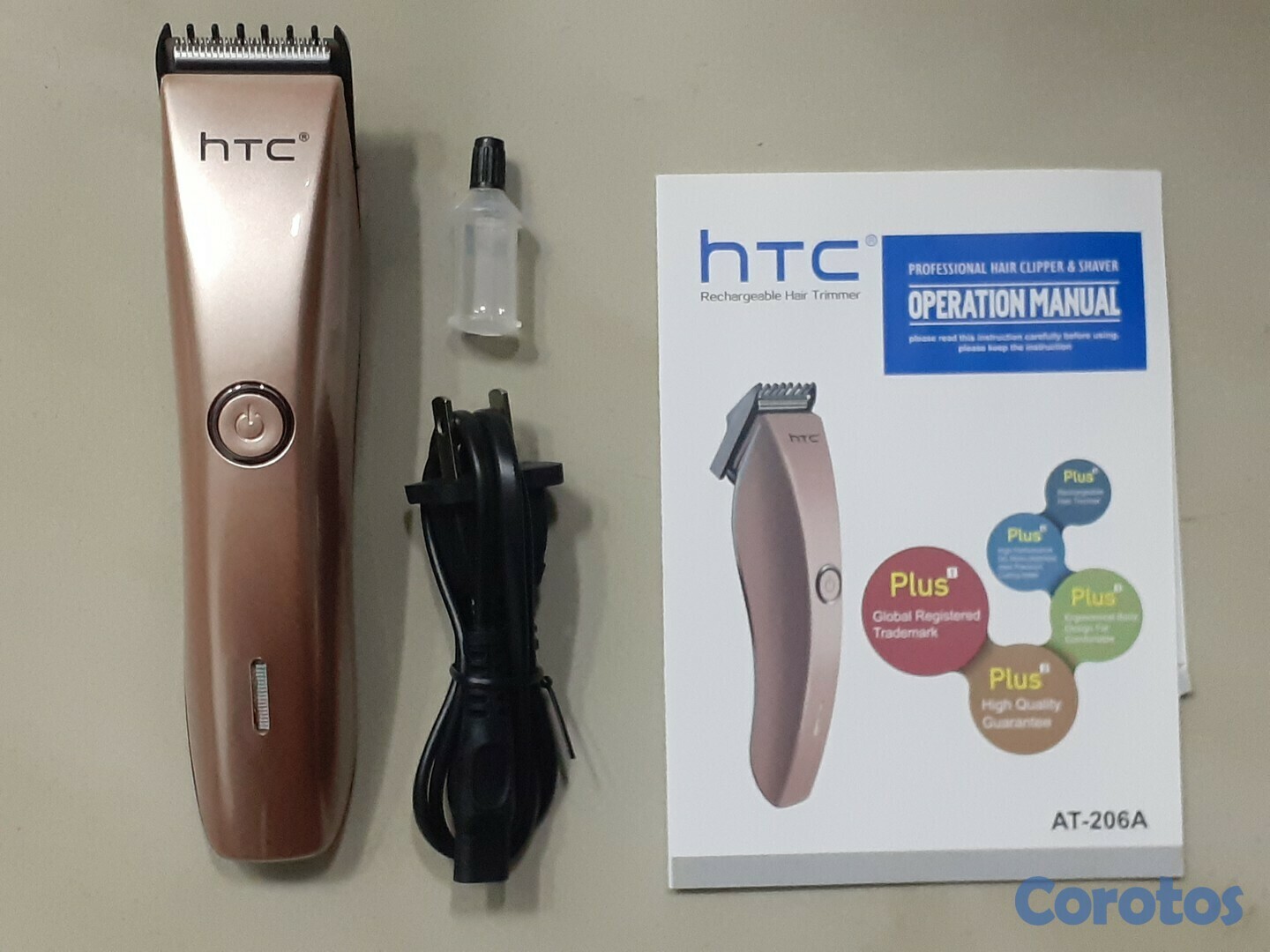 salud y belleza - Máquina de afeitar y recortar inalámbrica HTC AT-206
 4