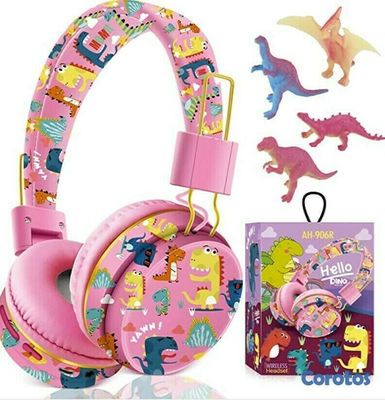camaras y audio - Audifono inalambrico para niños y adolescentes diseño de dinosaurio  1