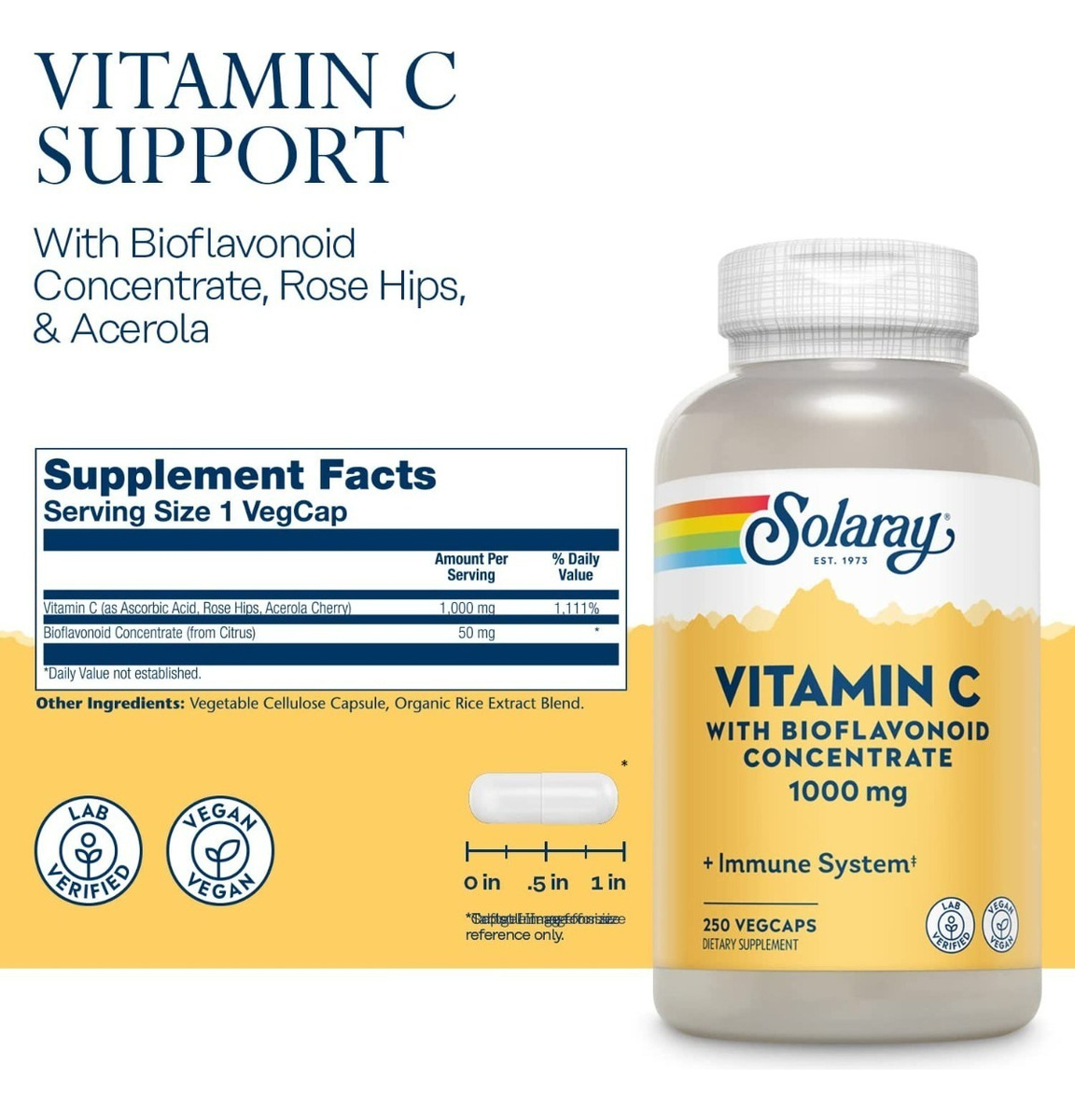 Salud y Equipamiento Médico - Vitamina C  250cap Solaray - Unida - Unidad A $1295 1