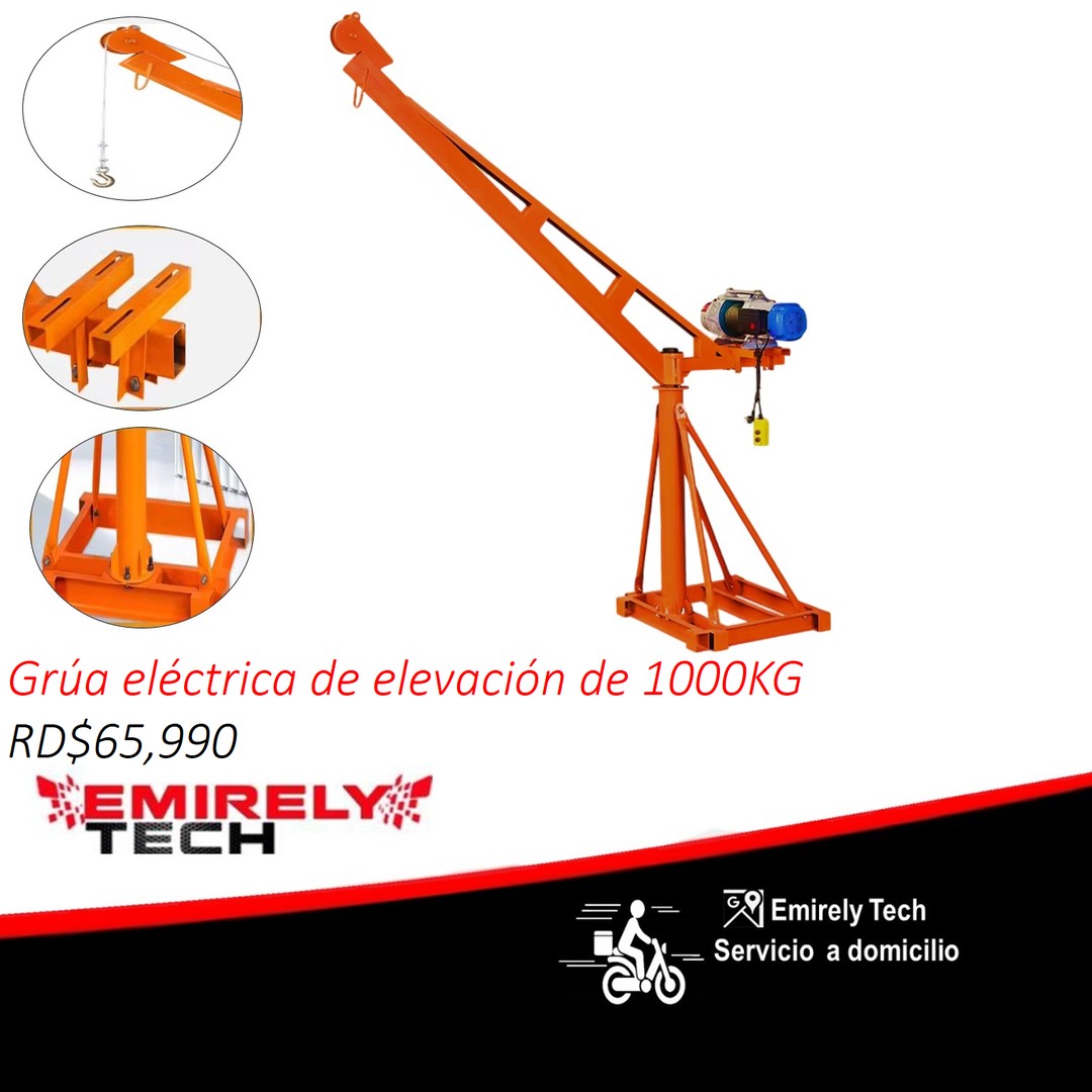 equipos profesionales - Grua polea electrica de gancho de elevacion giratoria winche de 1000KG