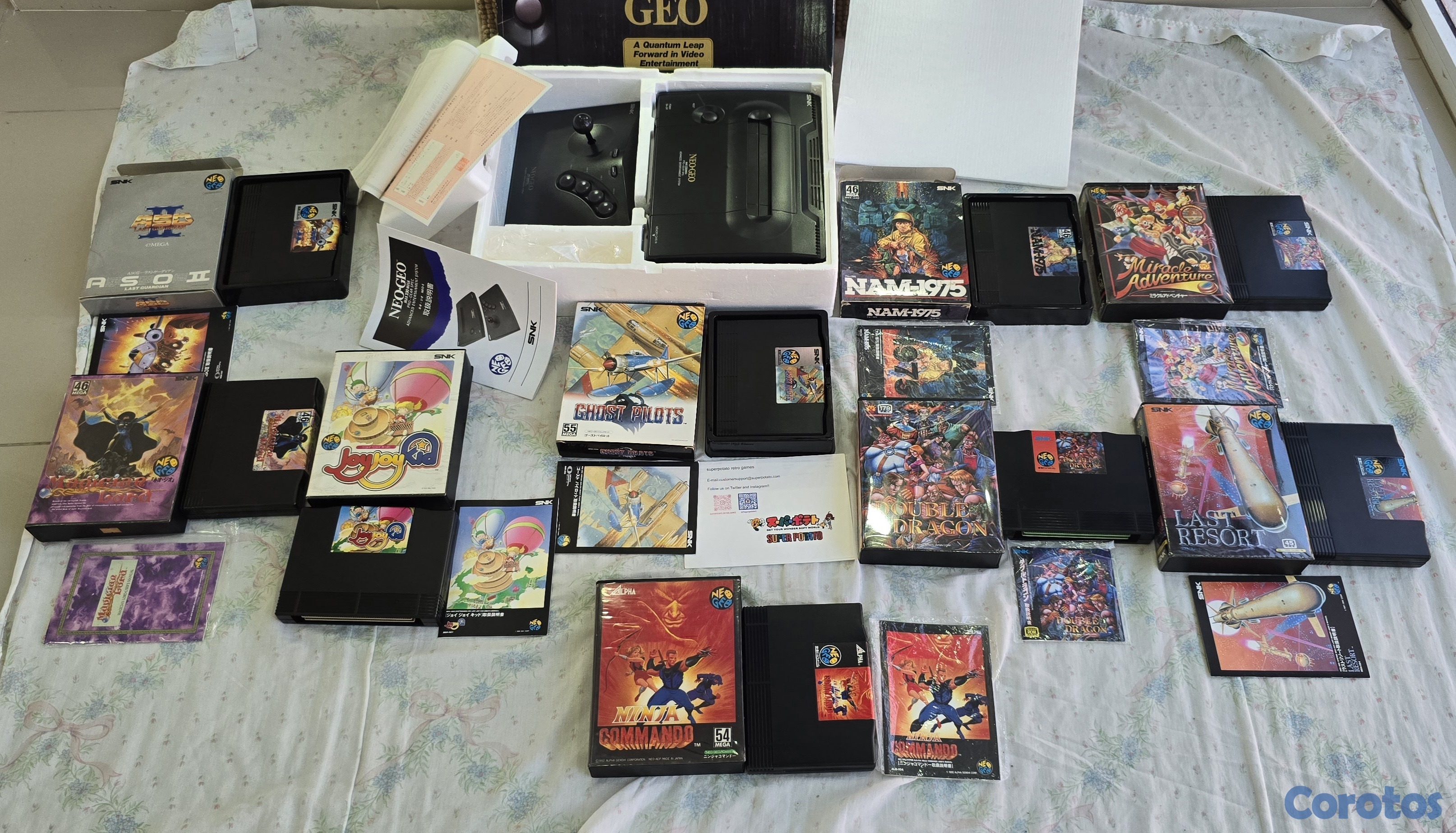 consolas y videojuegos - Neo geo aes Original Caja y papeles con juegos extra 2