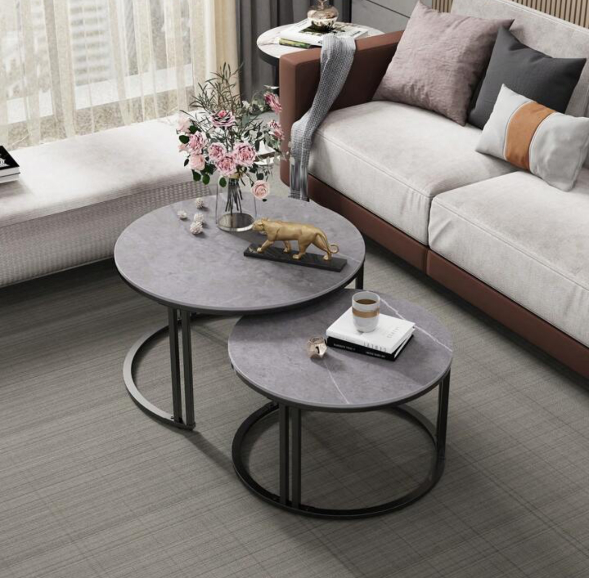 decoración y accesorios - Mesa de centro set 2 piezas (Nueva)  0
