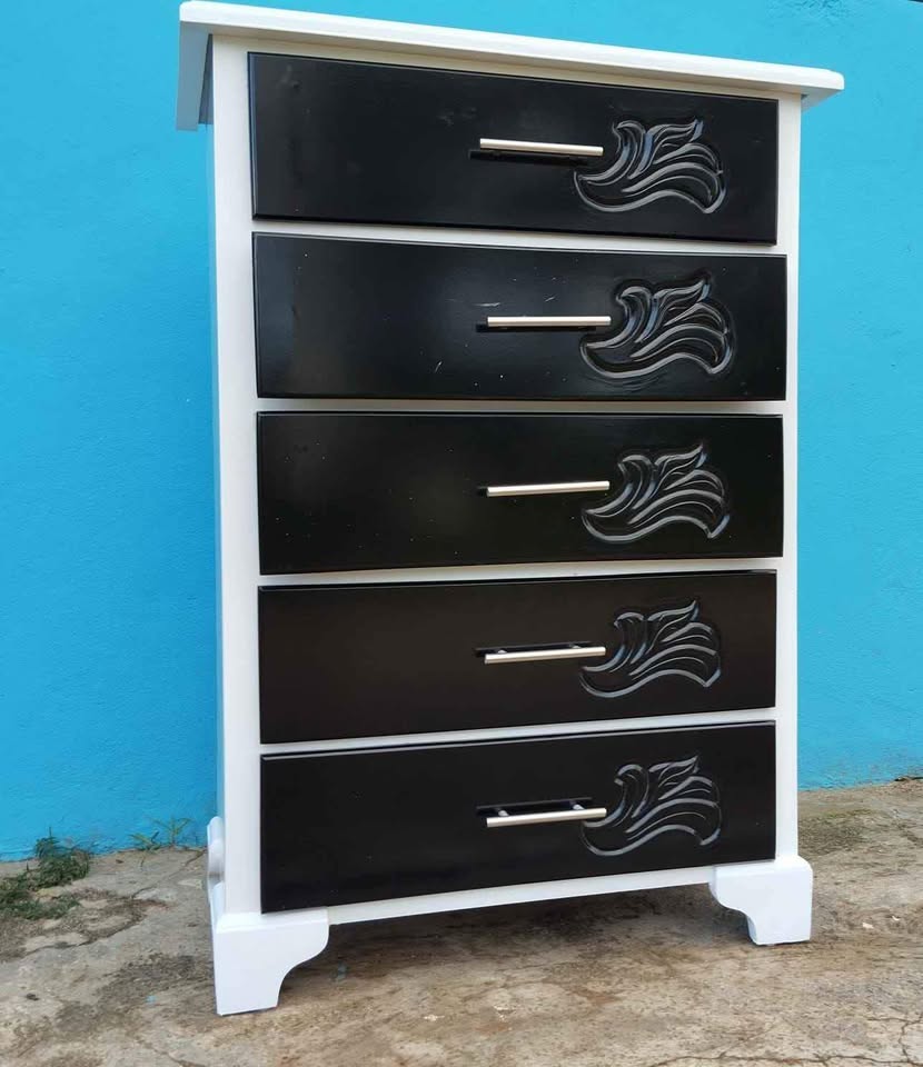 muebles y colchones - Placar con gaveta (biuro) en blanco y negro  2