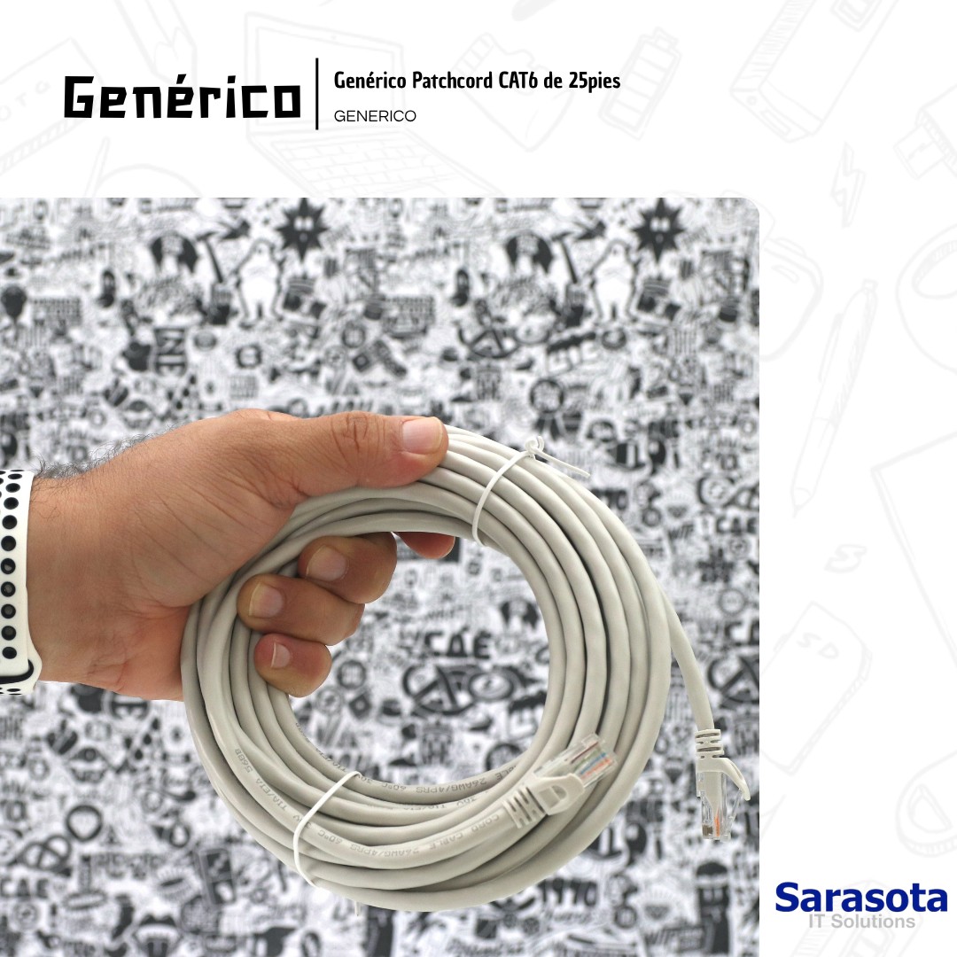 accesorios para electronica - Patch Cord RJ45 CAT6 de 25 pies (Somos Sarasota)