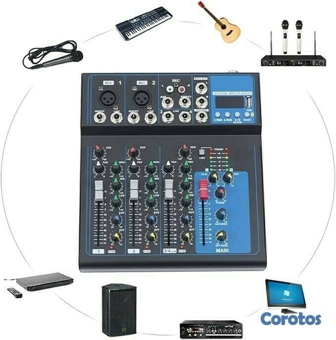 camaras y audio - MEZCLADOR DE SONIDO MIXER 4 CANALES SQ-04 1