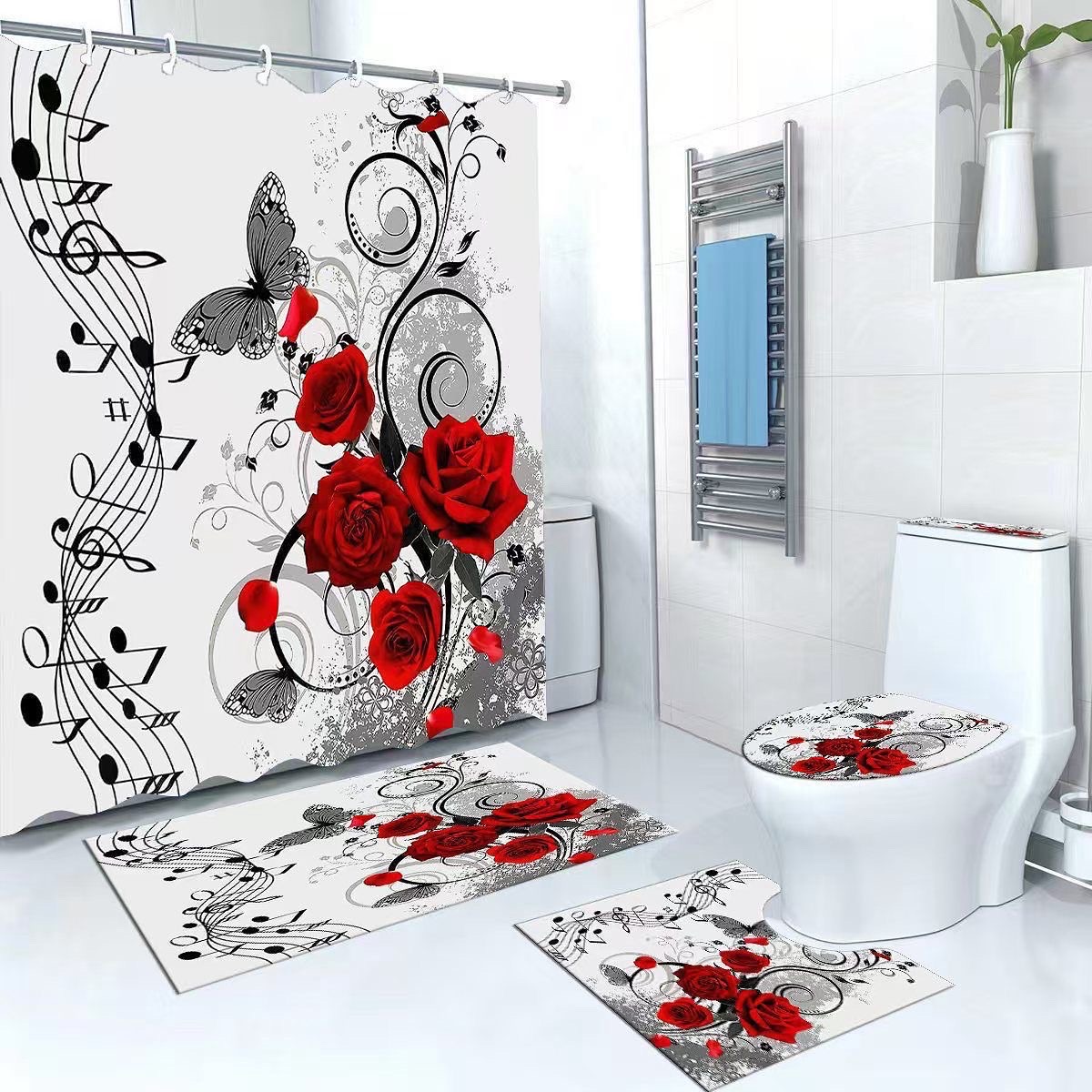 decoración y accesorios - alfombras de baño 5 piezas  8