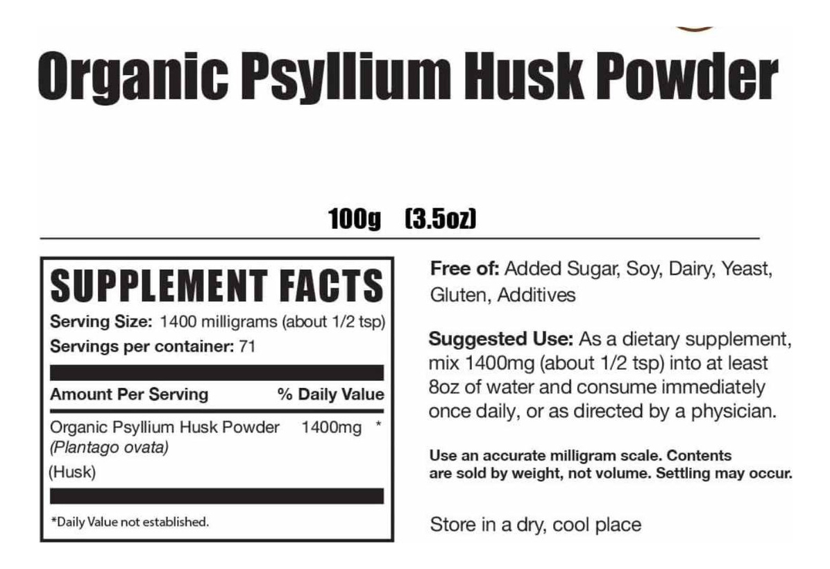 Salud y Equipamiento Médico - Cascara Psyllium Org 100 Gramos 1