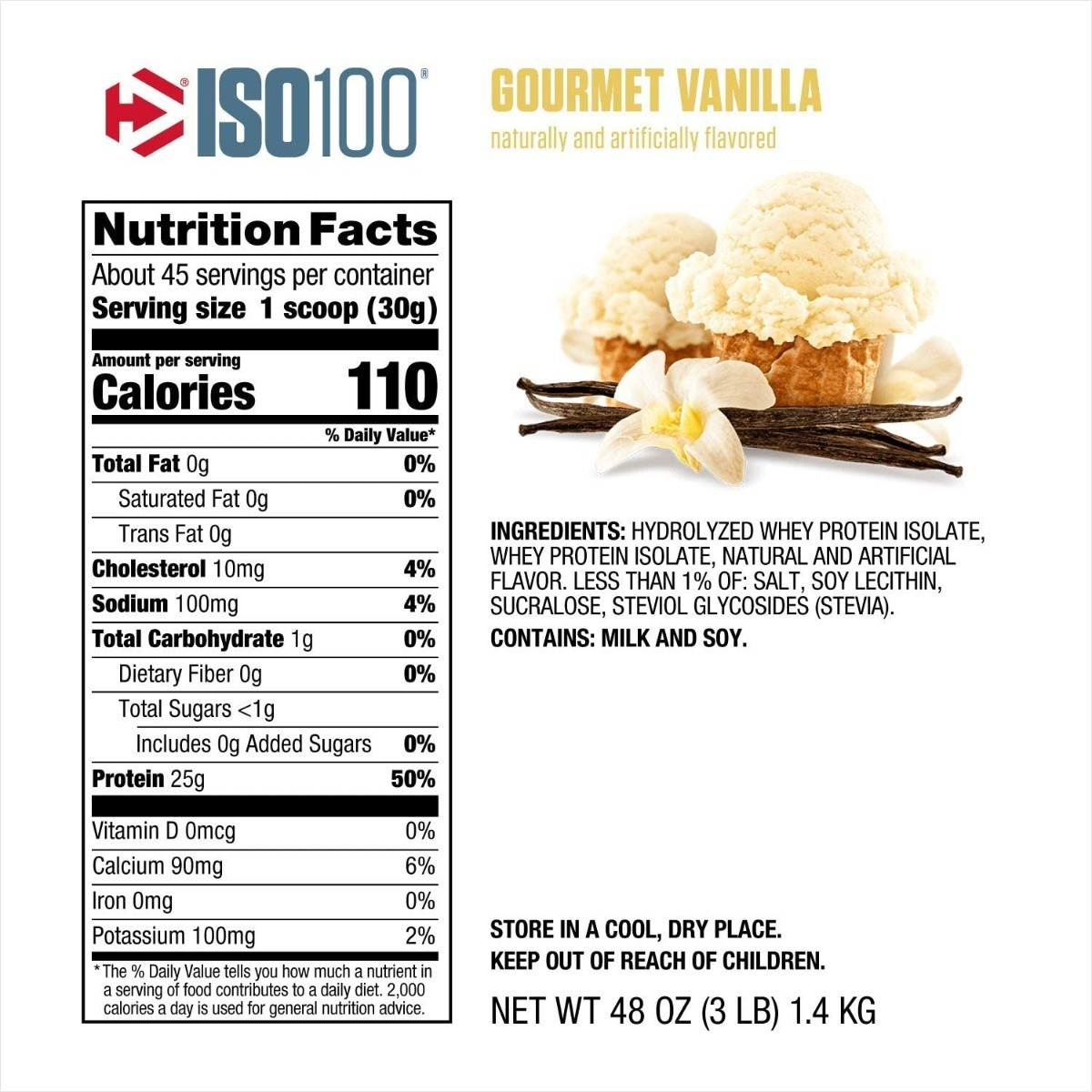 Salud y Equipamiento Médico - Proteina Iso 100 Vainilla 3 Lb - L A - L A $202633 1