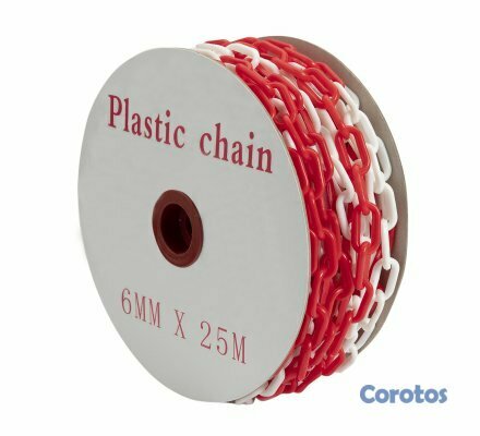 herramientas, jardines y exterior - cadena de plástico roja con blanco  
