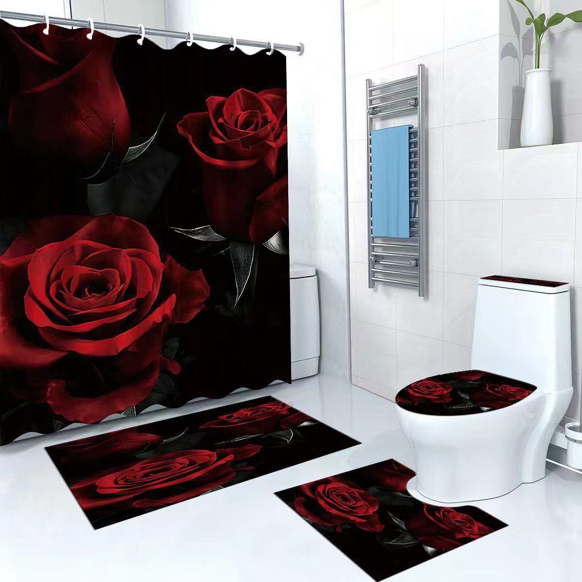 decoración y accesorios - alfombras de baño 5 piezas  9