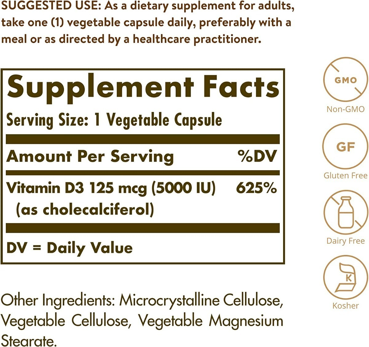 Salud y Equipamiento Médico - Vitamina D3 360 Caps Solgar 1