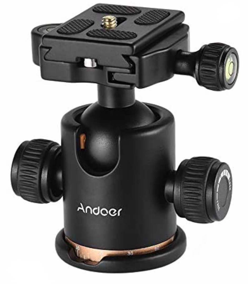 accesorios para electronica - Cabeza de Tripode giratoria 360 tipo BoLA. adaptador de cellular para Binoculare