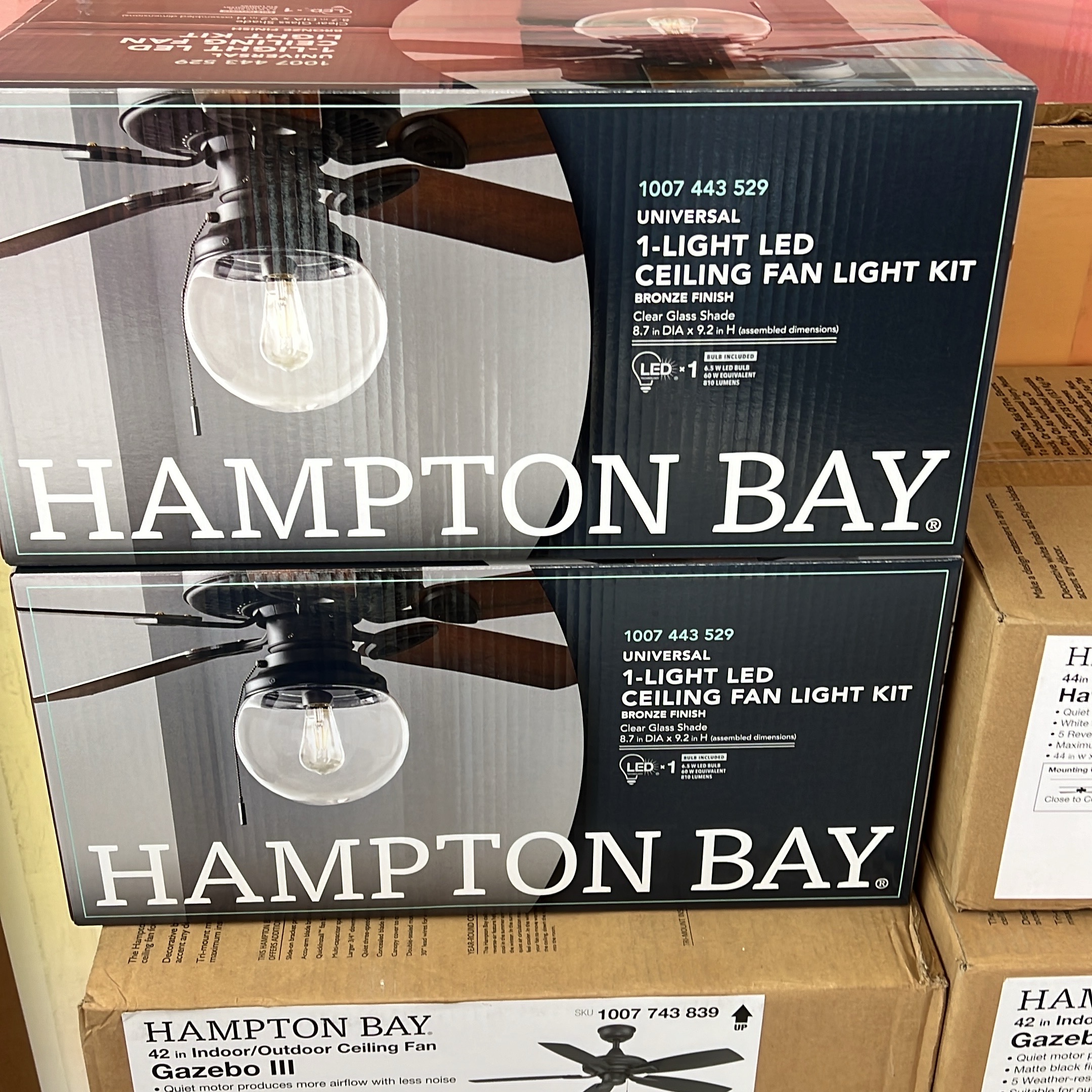 electrodomesticos - abanico Hampton Bay negro y marrón 
3 velocidades lámpara incluida Home Depot  0