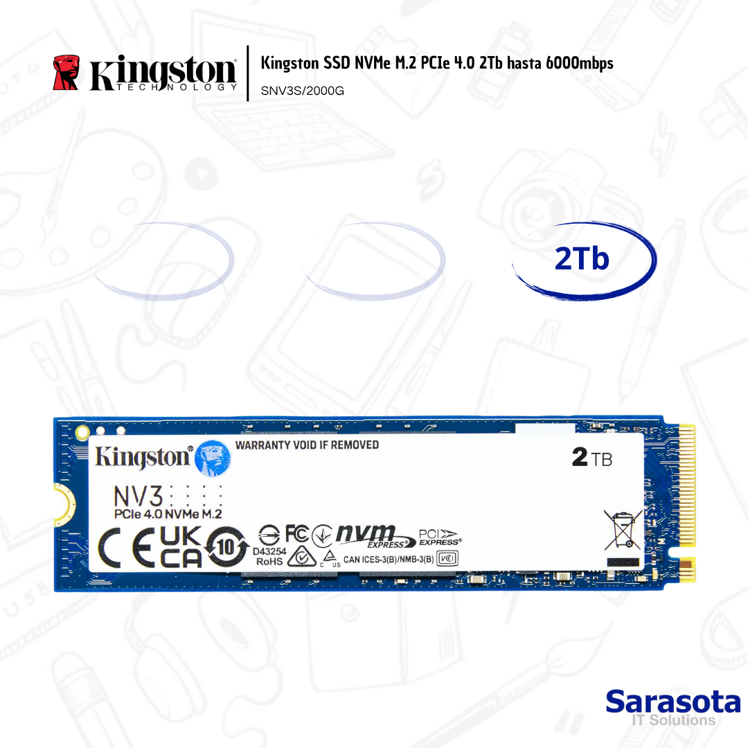 accesorios para electronica - Kingston SSD NVMe M.2 PCIe 4.0 2Tb hasta 6000mbps  0