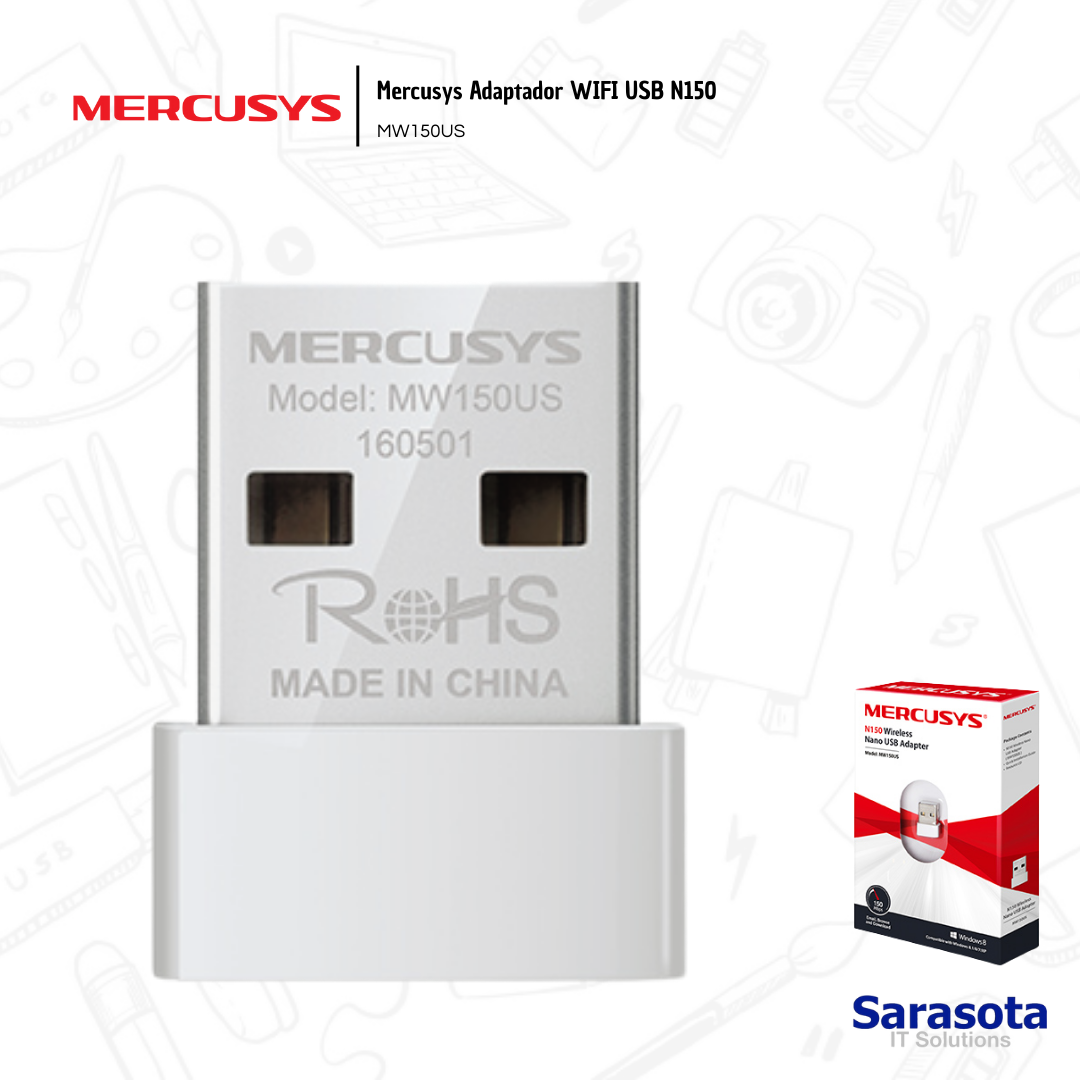 accesorios para electronica - Mercusys Adaptador WIFI USB N150  0