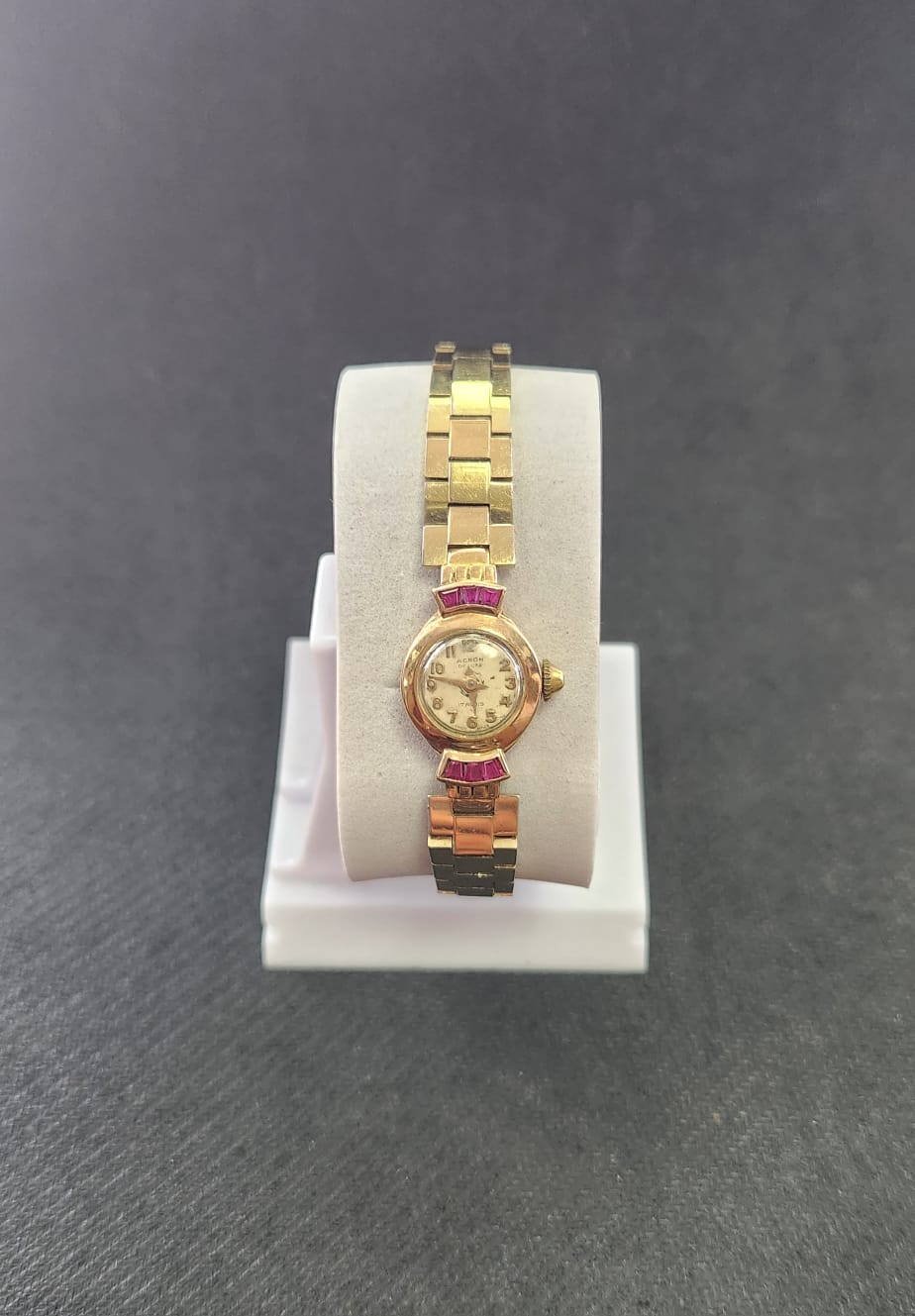 joyas, relojes y accesorios - Reloj Suizo Acrom caja de ORO, con 23 Rubies. 3