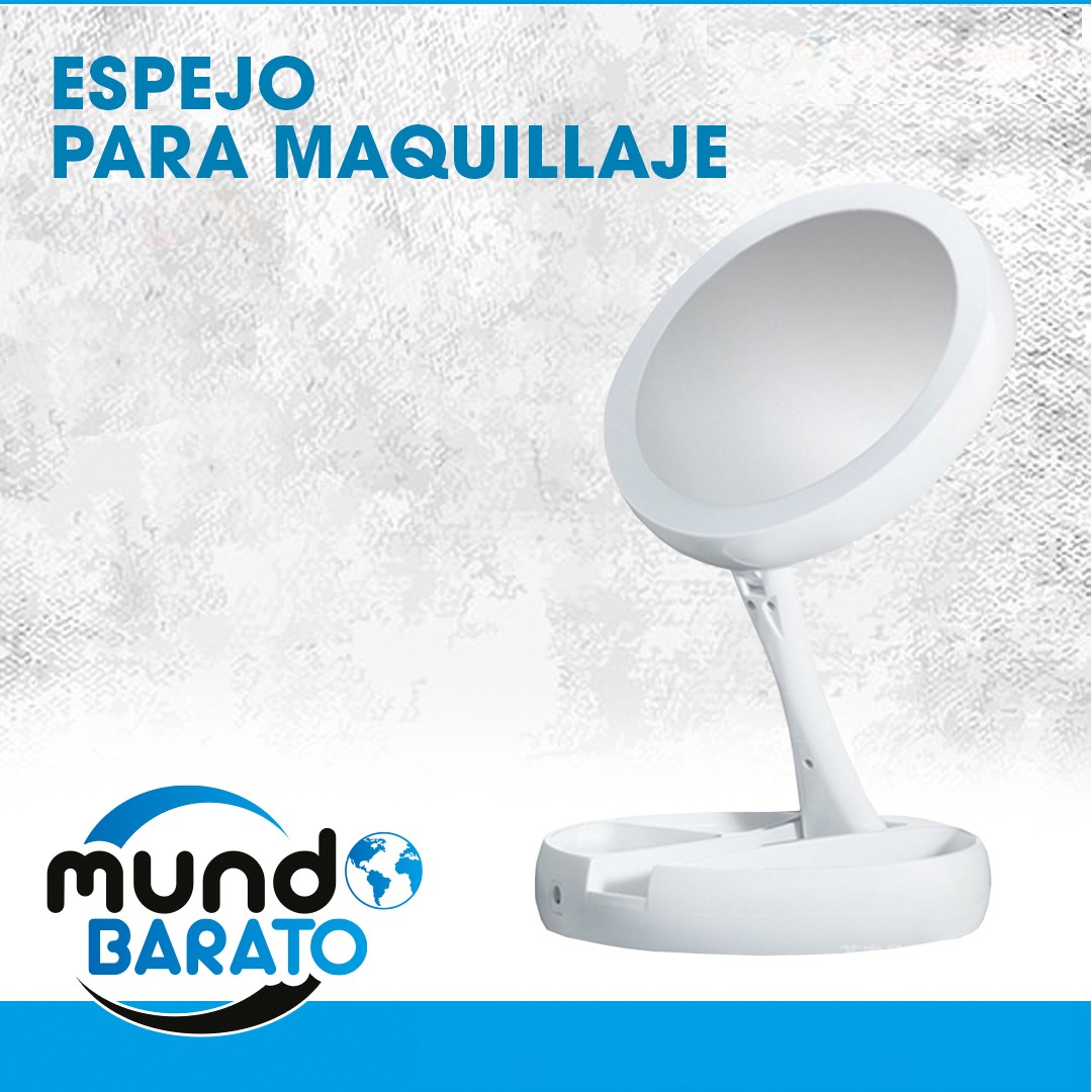 salud y belleza - Espejo Recargable Con Luz Para Maquilladora Portatil