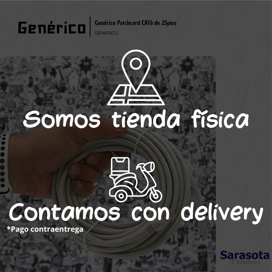 accesorios para electronica - Patch Cord RJ45 CAT6 de 25 pies (Somos Sarasota) 2