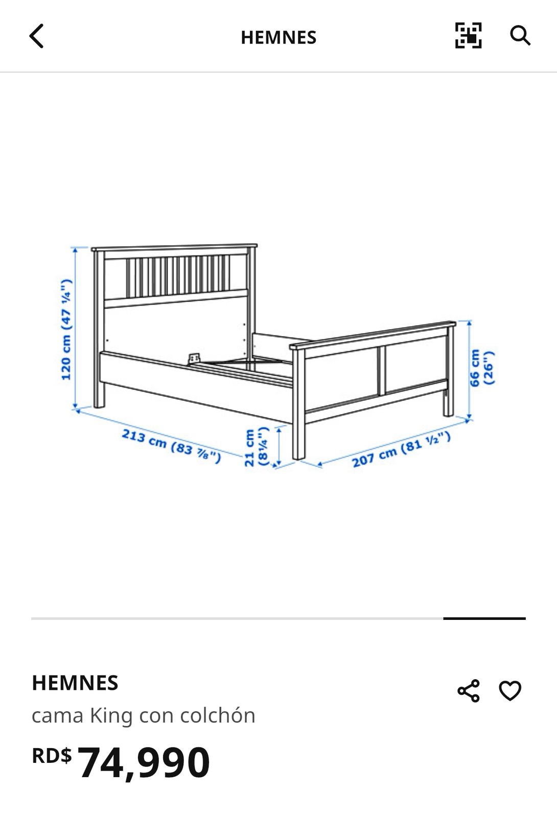 muebles y colchones - Cama King Hemnes IKEA 3