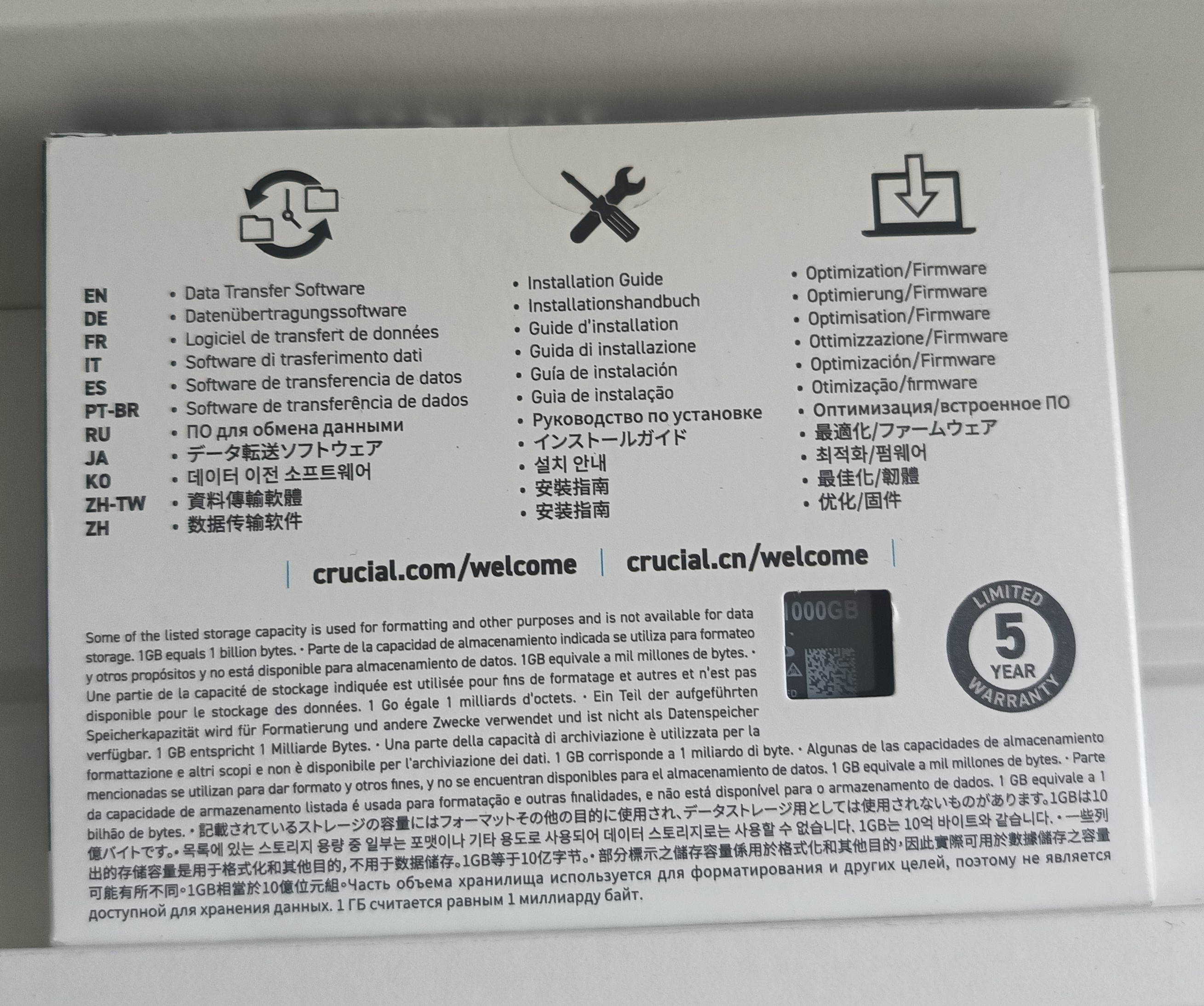 computadoras y laptops - Crucial SSD 1TB, P3 Plus 1