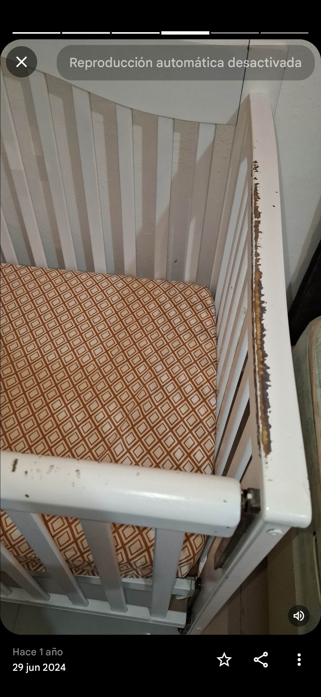 muebles - Vendo Cuna de Bebe color blanca *usada 3