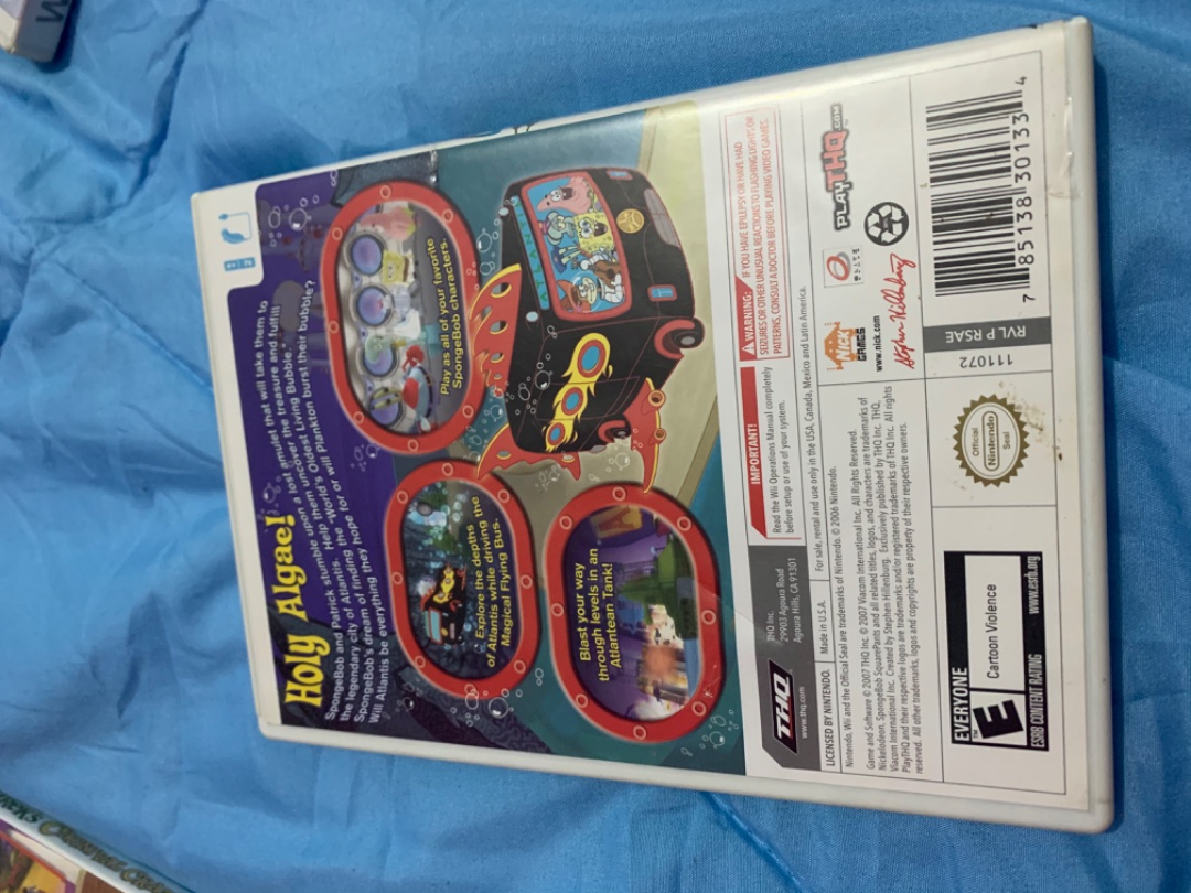consolas y videojuegos - Cinta de Wii Bob Sponge  1