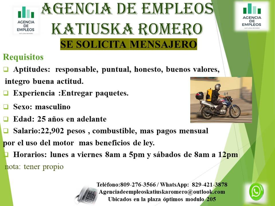 empleos disponibles - un mensajero