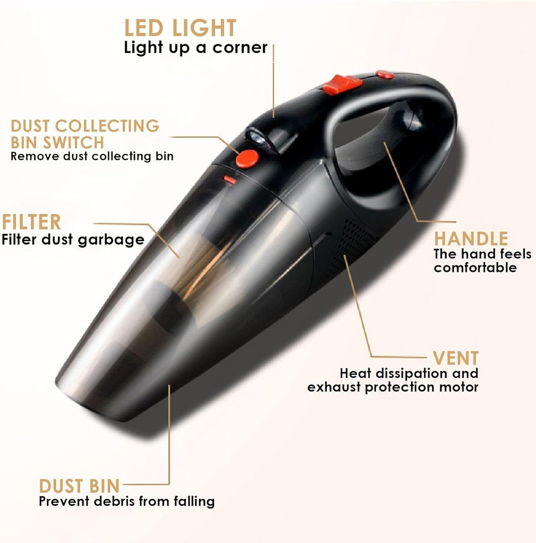 otros electronicos - Aspiradora de carro recargable 3