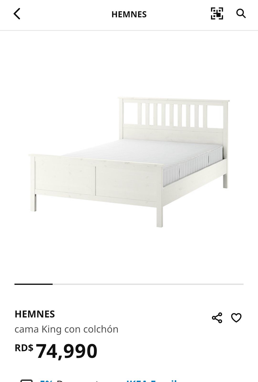 muebles y colchones - Cama King Hemnes IKEA 4