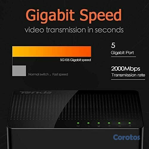 computadoras y laptops - SWITCH 5 PUERTOS TENDA GIGABIT SG105, NO ADMINISTRABLE, 10/100/1000  1