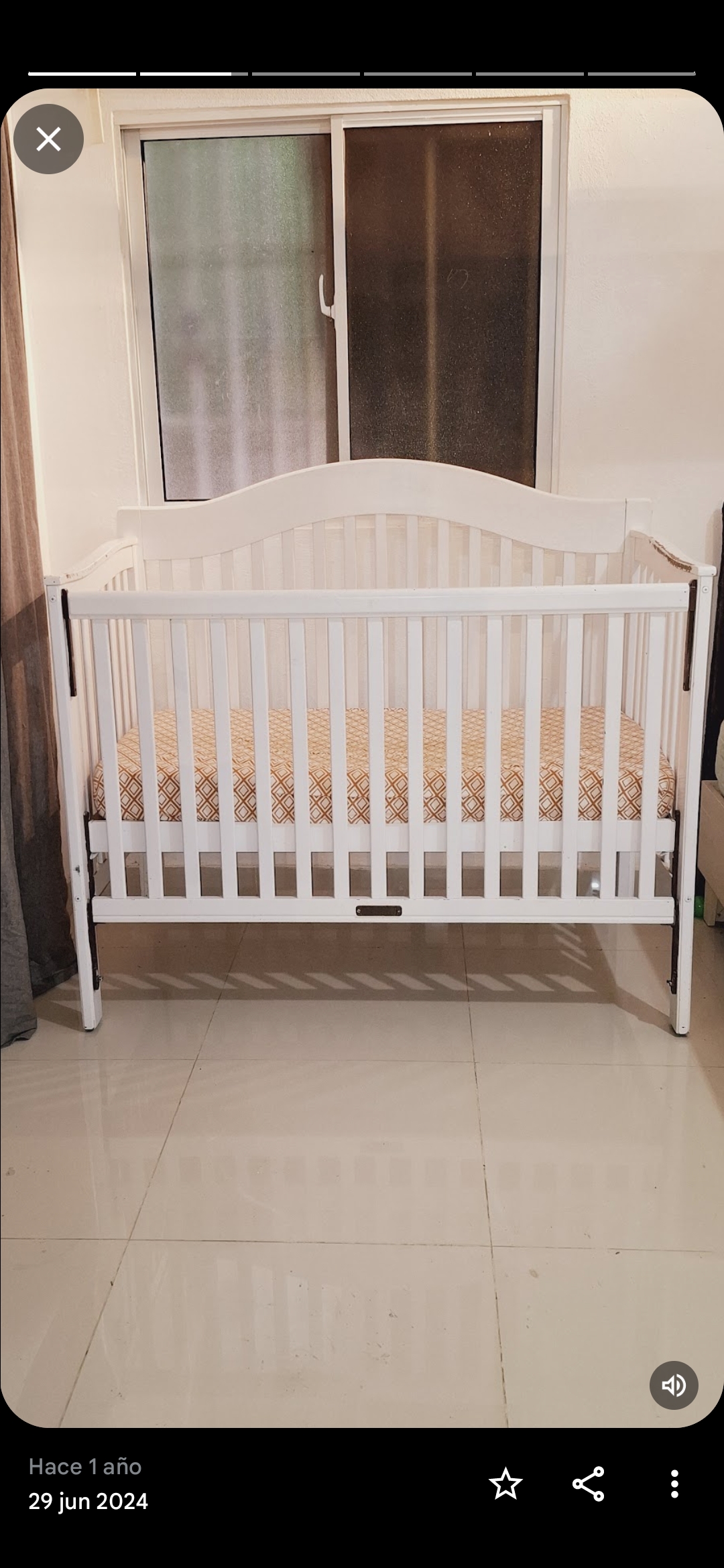 muebles - Vendo Cuna de Bebe color blanca *usada 4