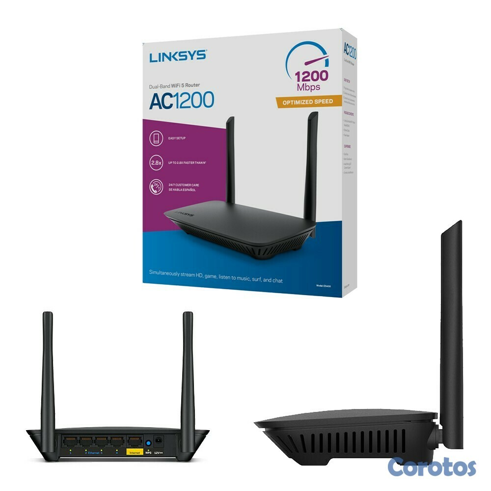 accesorios para electronica - ROUTER WIRELESS LINKSYS E5400, 2.4GHZ/300MBPS, 5.0GHZ/867MBPS, 1 PUERTO WAN + 4  1