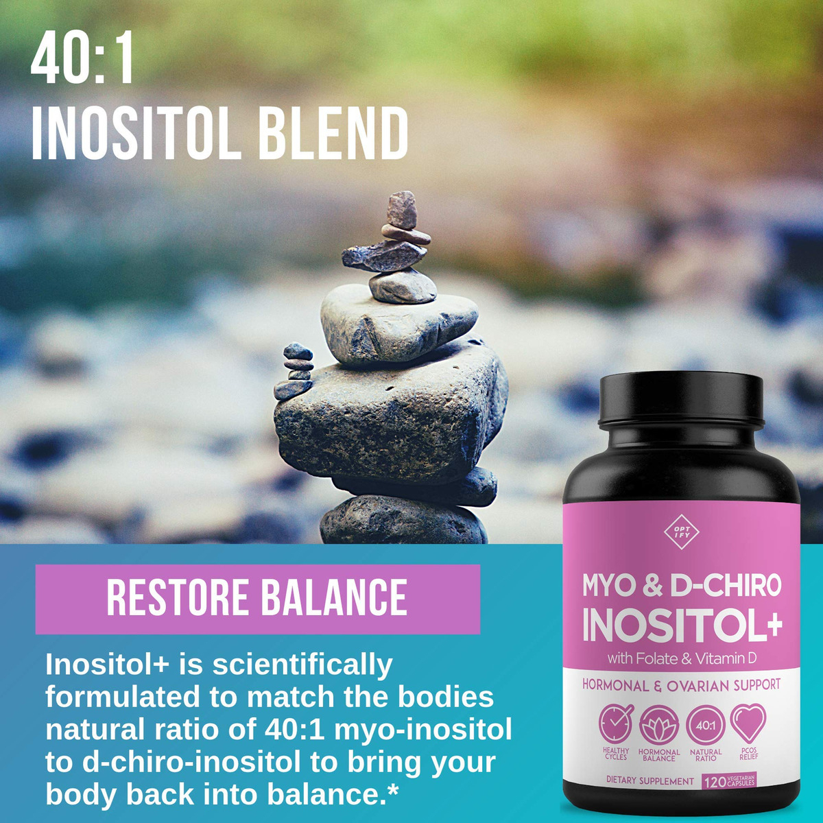 Salud y Equipamiento Médico - Myo & D-chiro Inositol 120 Cap Optify 4