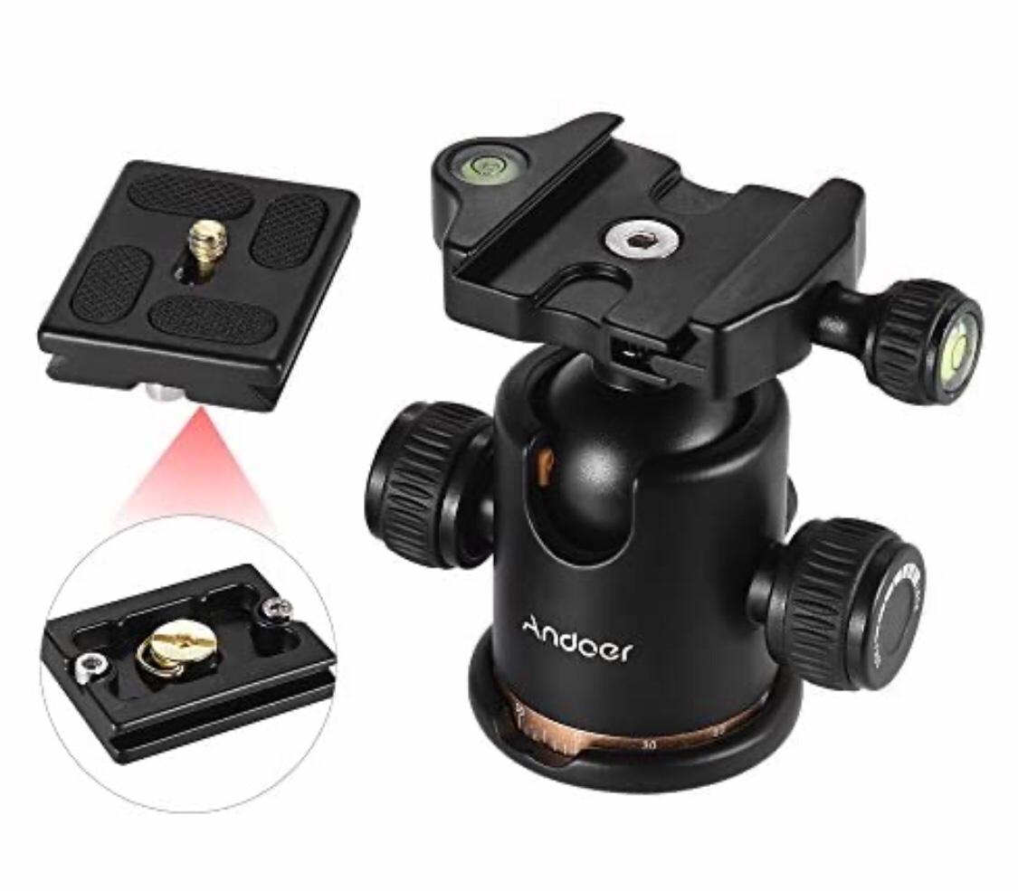 accesorios para electronica - Cabeza de Tripode giratoria 360 tipo BoLA. adaptador de cellular para Binoculare 2