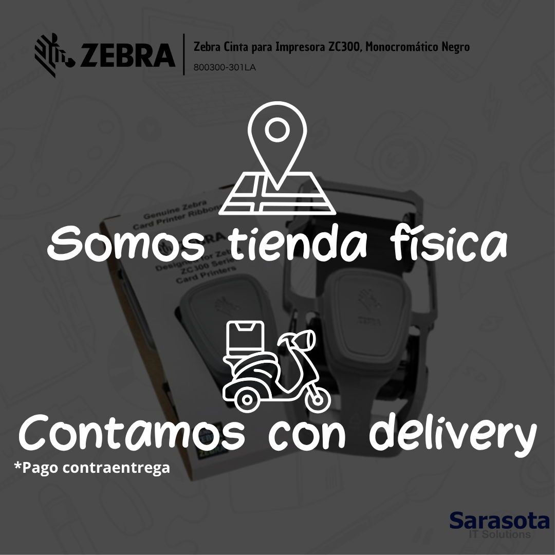 accesorios para electronica - Zebra Cinta para Impresora ZC300, Monocromático Ne 2