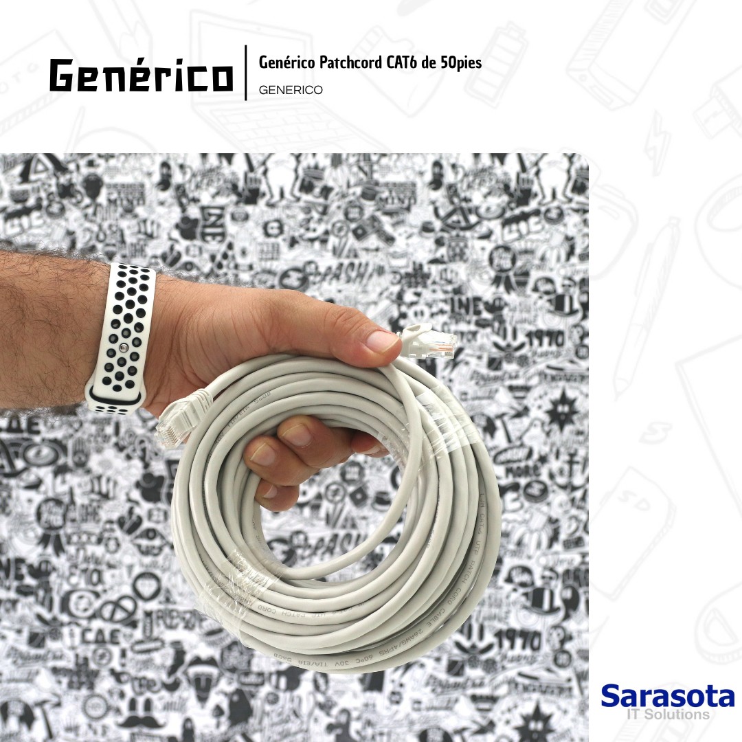 accesorios para electronica -  Patch Cord RJ45 CAT6 de 50 pies (Somos Sarasota)