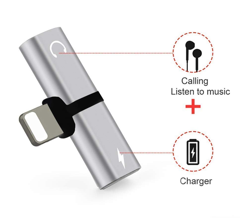 accesorios para electronica - Adaptador Para Audifonos Y Carga Simultanea iPhone 8 9 Y X 12 4