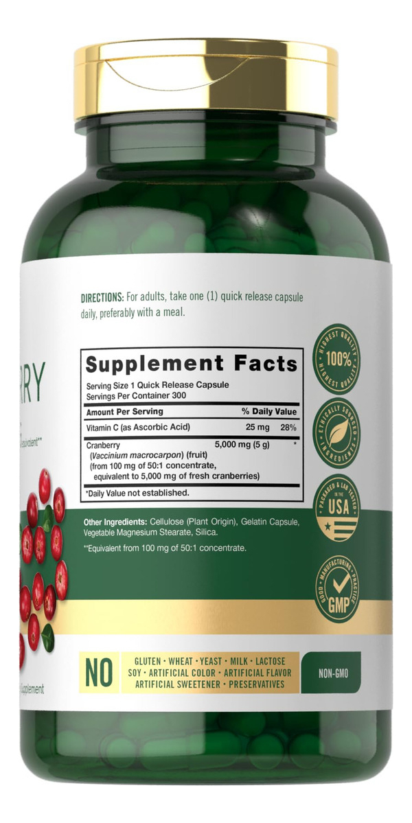 Salud y Equipamiento Médico - Carlyle Pildoras De Arandano 5000mg | 300 Capsulas | Con Vit 2