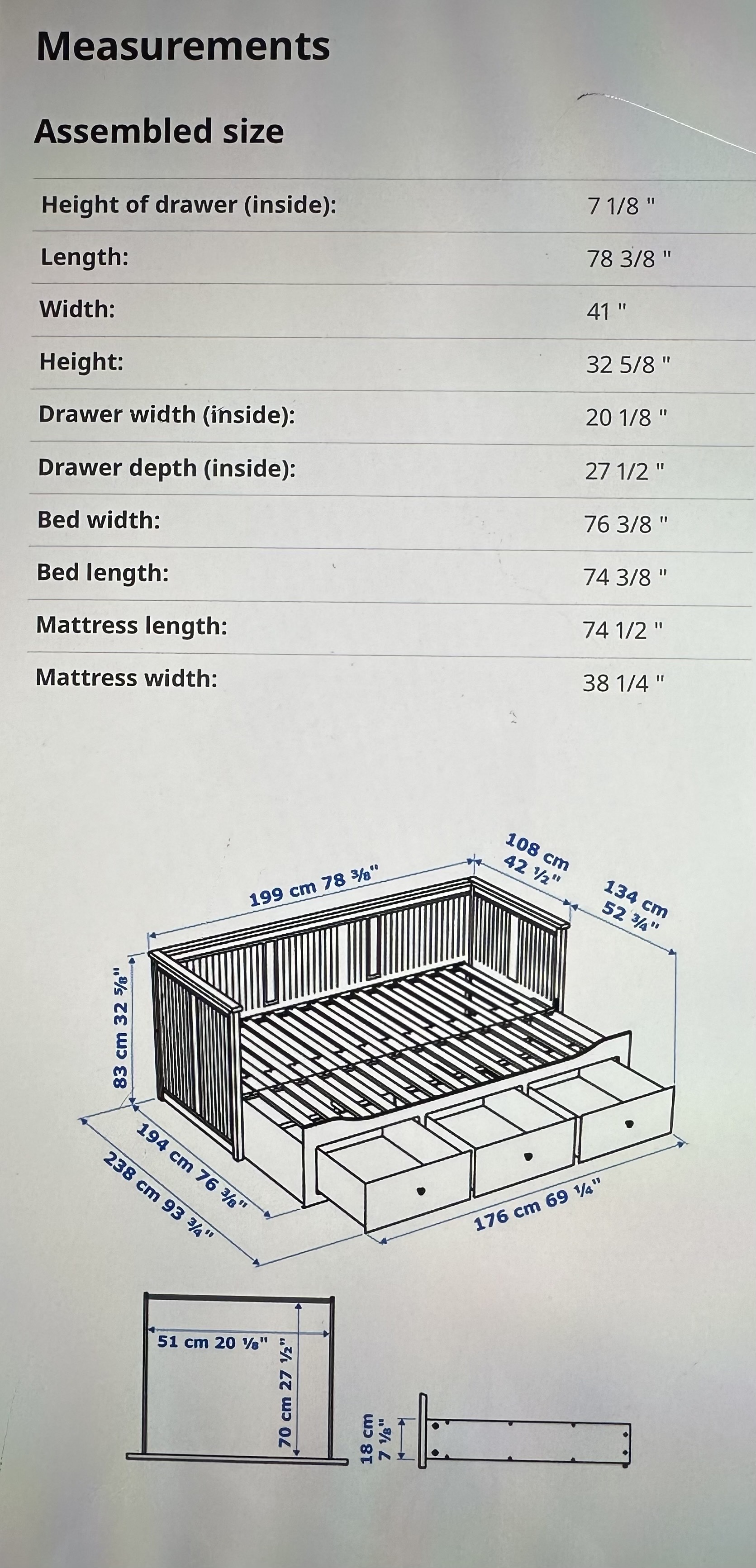 muebles y colchones - Hemnes IKEA Twin Day Bed Blanco 3