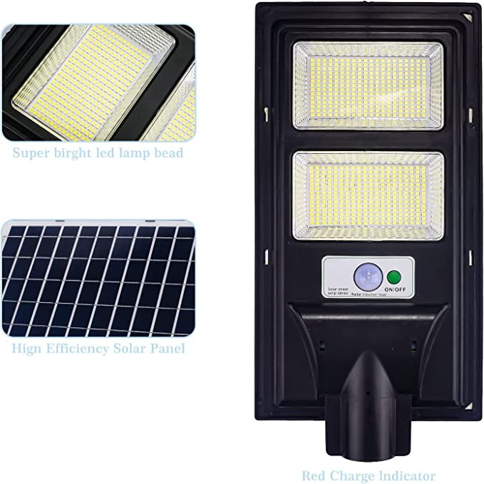 herramientas, jardines y exterior - Luz solar de 200 W con sensor de movimiento IP65 exteriores con panel 2