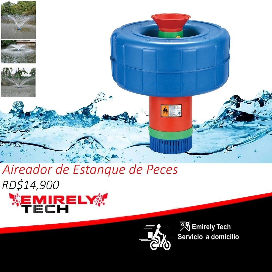 equipos profesionales - Aireador Estanque Peces Aire Libre Bomba Eléctrica Fuente Flotante piscicultura 0