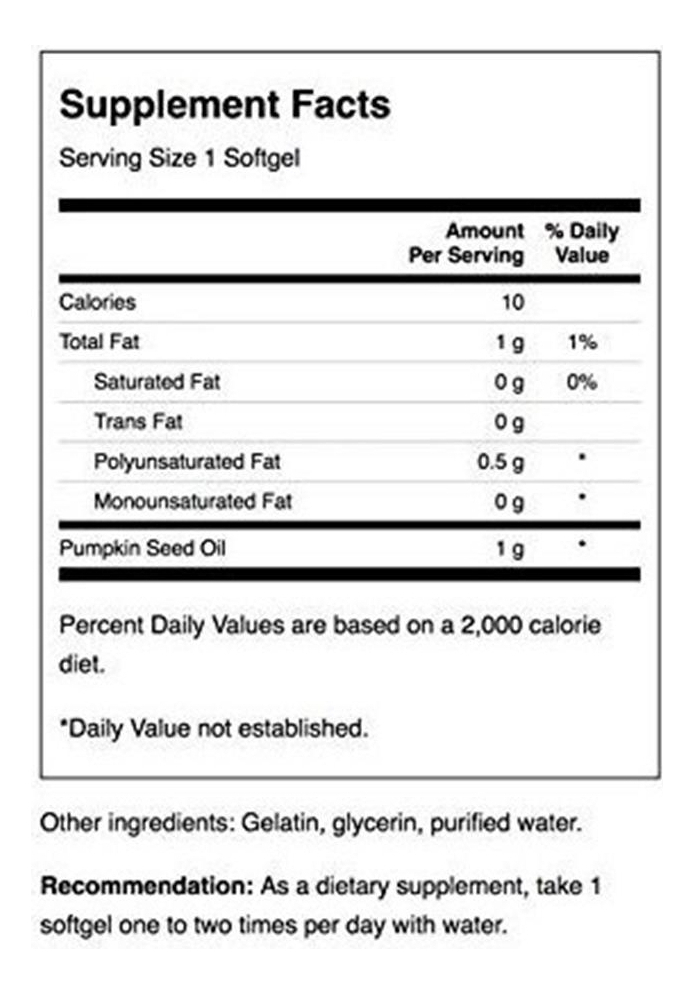 Salud y Equipamiento Médico - Pumpkin Seed Oil Aceite Semilla Calabaza 100 Softgels 1000mg 4