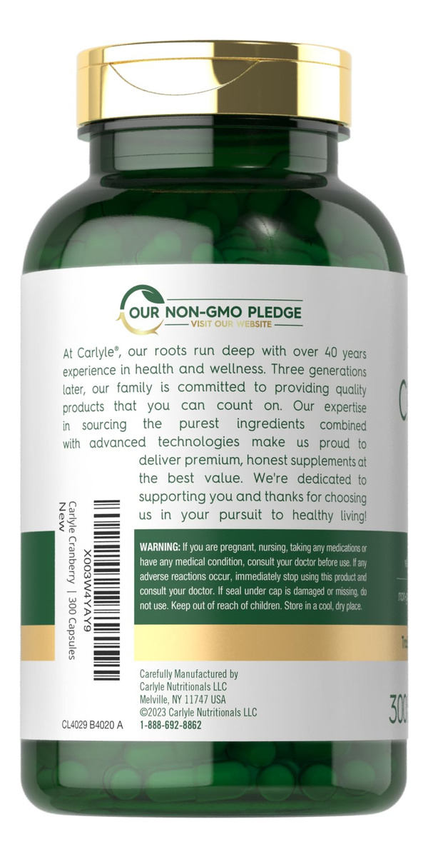 Salud y Equipamiento Médico - Carlyle Pildoras De Arandano 5000mg | 300 Capsulas | Con Vit 3