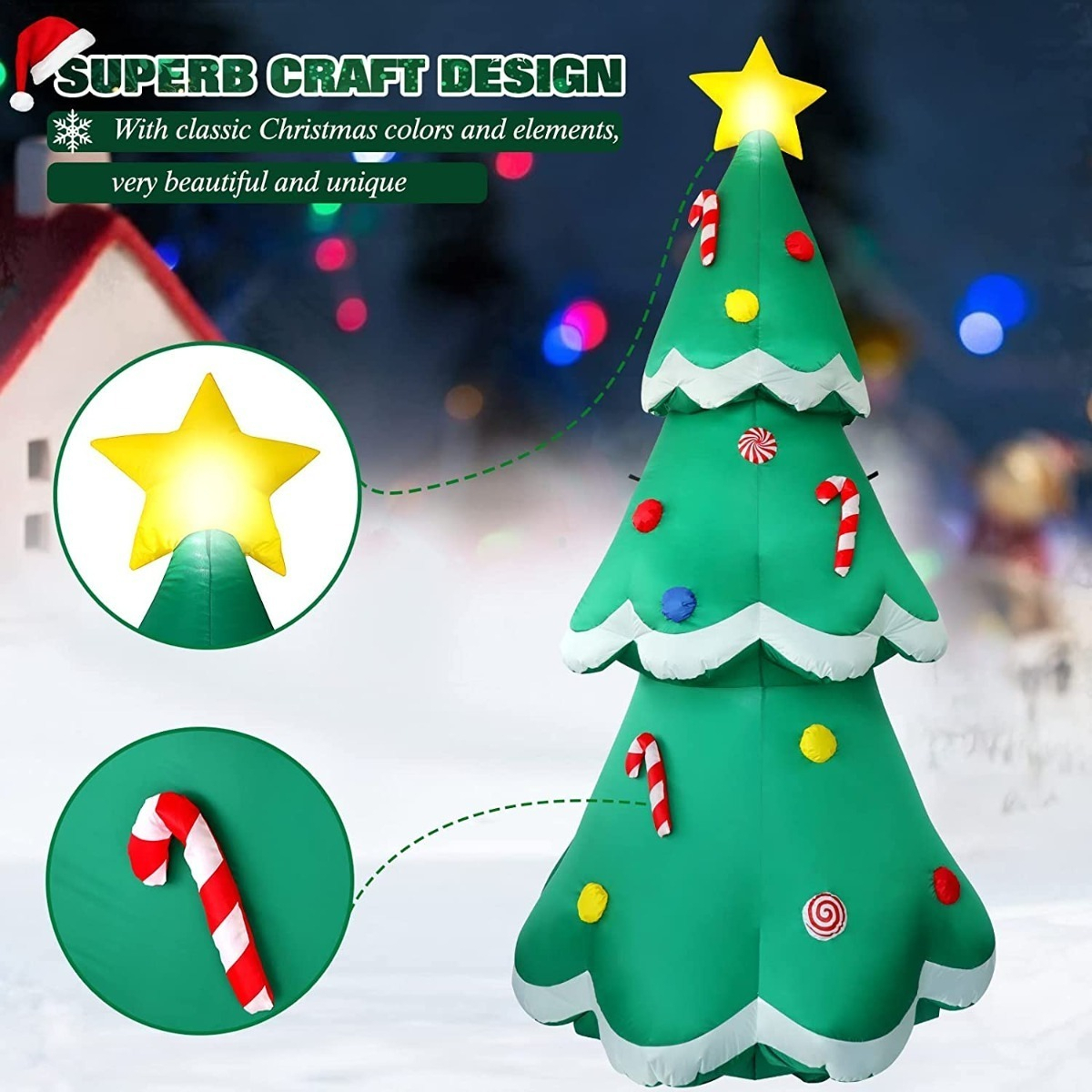 Salud y Equipamiento Médico - Inflable Arbol De Navidad De 7 Pies Luces Led Funfanso. 6