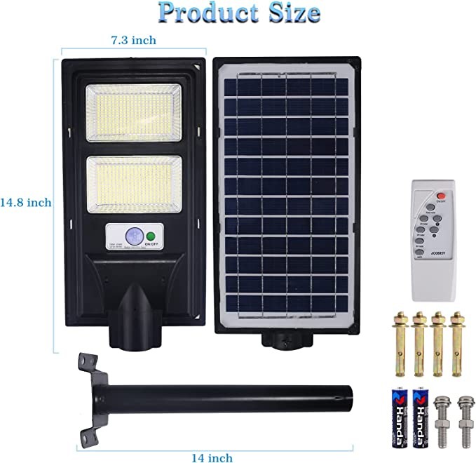 herramientas, jardines y exterior - Luz solar de 200 W con sensor de movimiento IP65 exteriores con panel 3